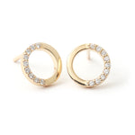 Pavé Diamond Circle Stud Earrings Earrings E3145WHT