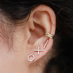 Pavé Diamond Circle Stud Earrings Earrings E3147wht-onmod