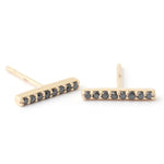 Pave Black Diamond Bar Stud Earrings Earrings E3148BLK