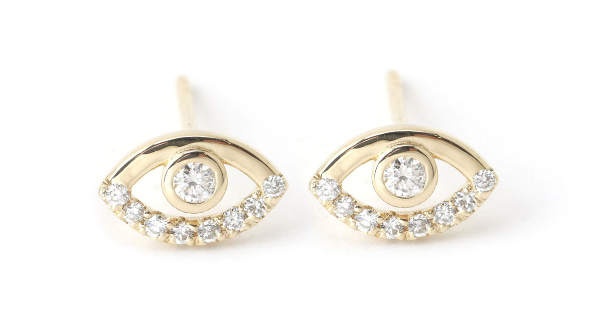 White Diamond Wink Stud Earrings Earrings E3159wht-ecom