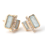 Cityscape Aquamarine and Diamond Tower Stud Earrings Earrings E3164AQ