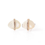 Diamond Bezel Wrapped Mother of Pearl Stud Earrings Earring E3191GMOPcopy