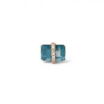 Diamond Wrapped Baguette Stud (half pair) London Blue Topaz Earrings E3195GLBT