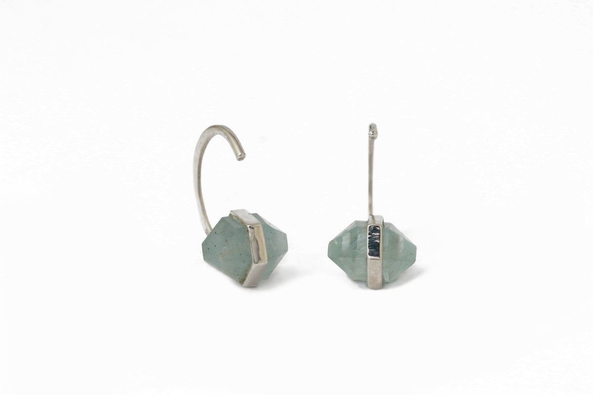 Herkimer Cut Aquamarine Hug Earrings Earring E3211AQ