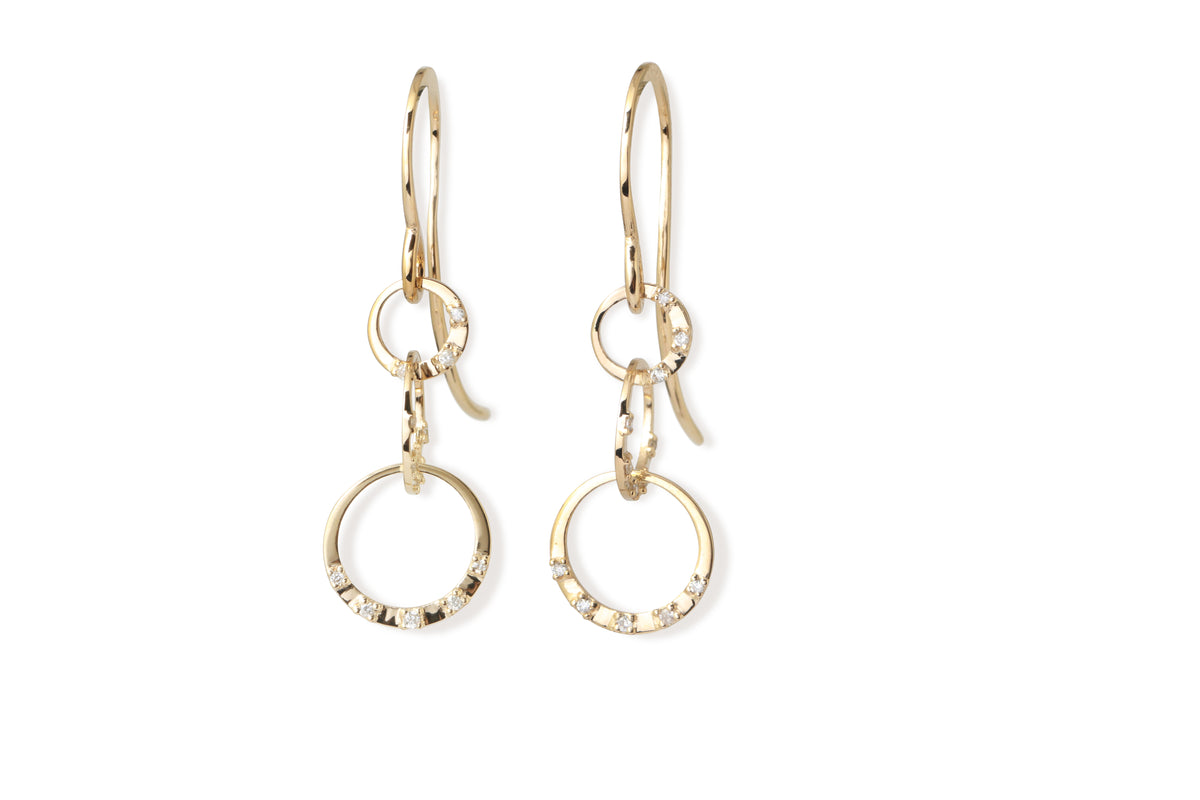Triple Link White Diamond Drop Earrings E3220G