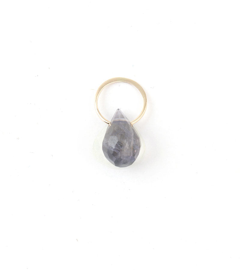 Iolite charm Gold Charm EC12G