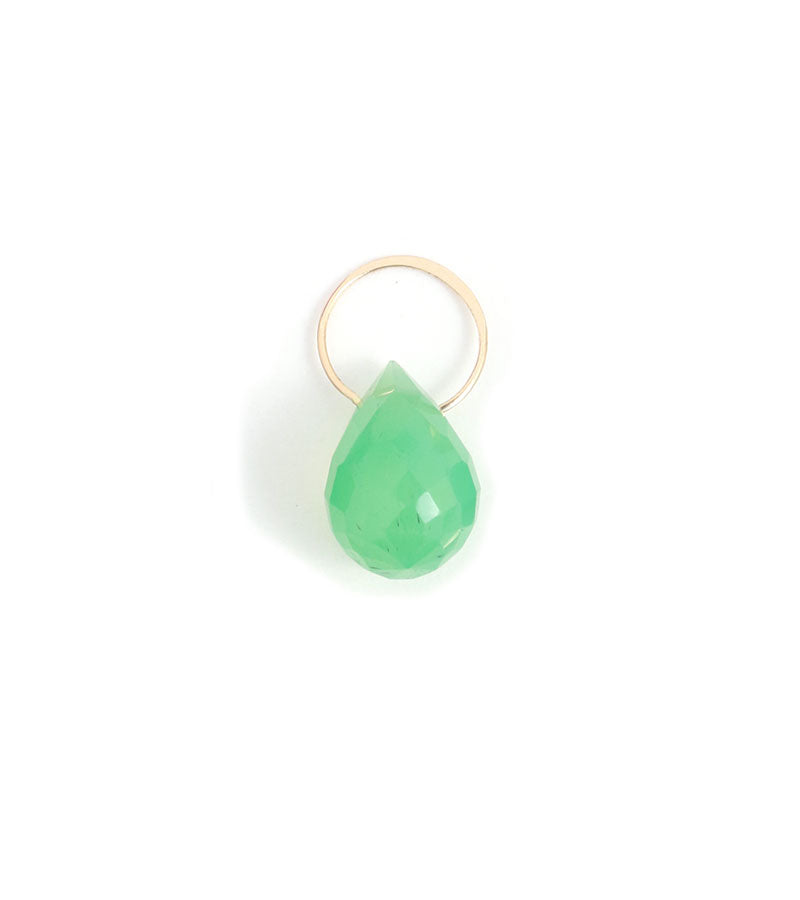 Chrysoprase charm Gold Charm EC15G