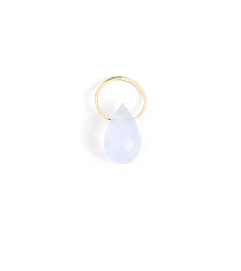 Blue Chalcedony charm Gold Charm EC20G