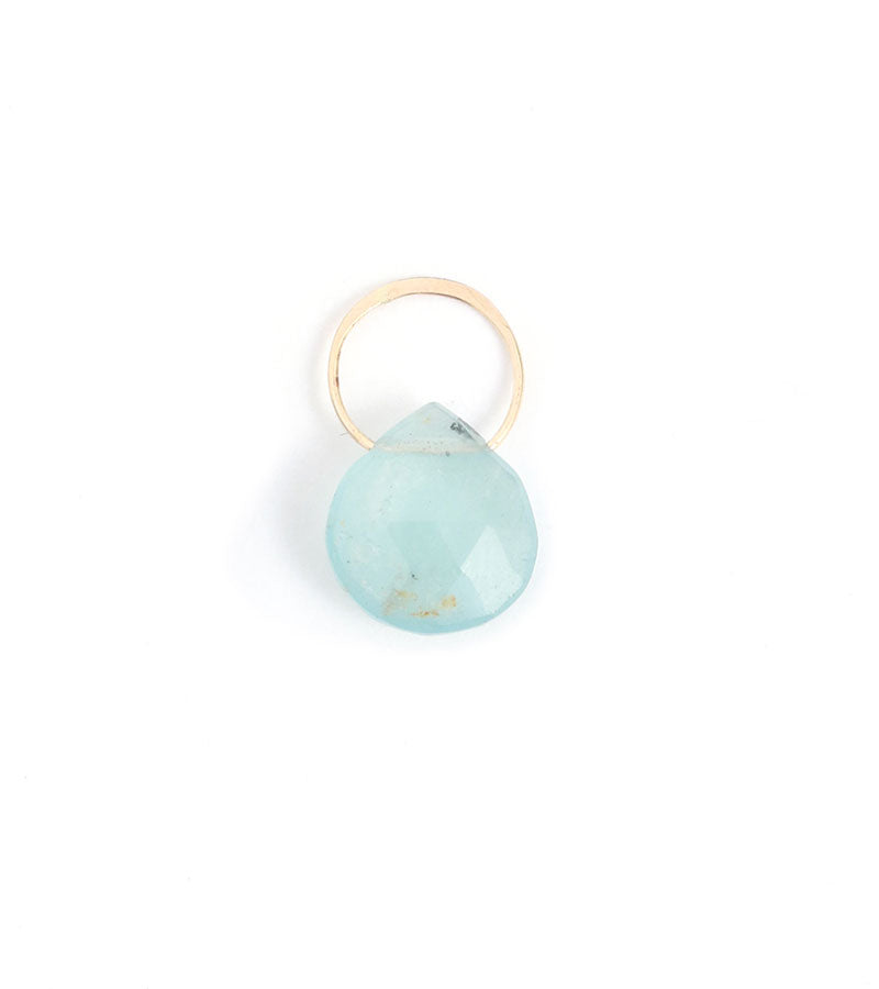 Aquamarine charm Gold Charm EC6G