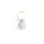 White Topaz charm Gold Charm EC7G