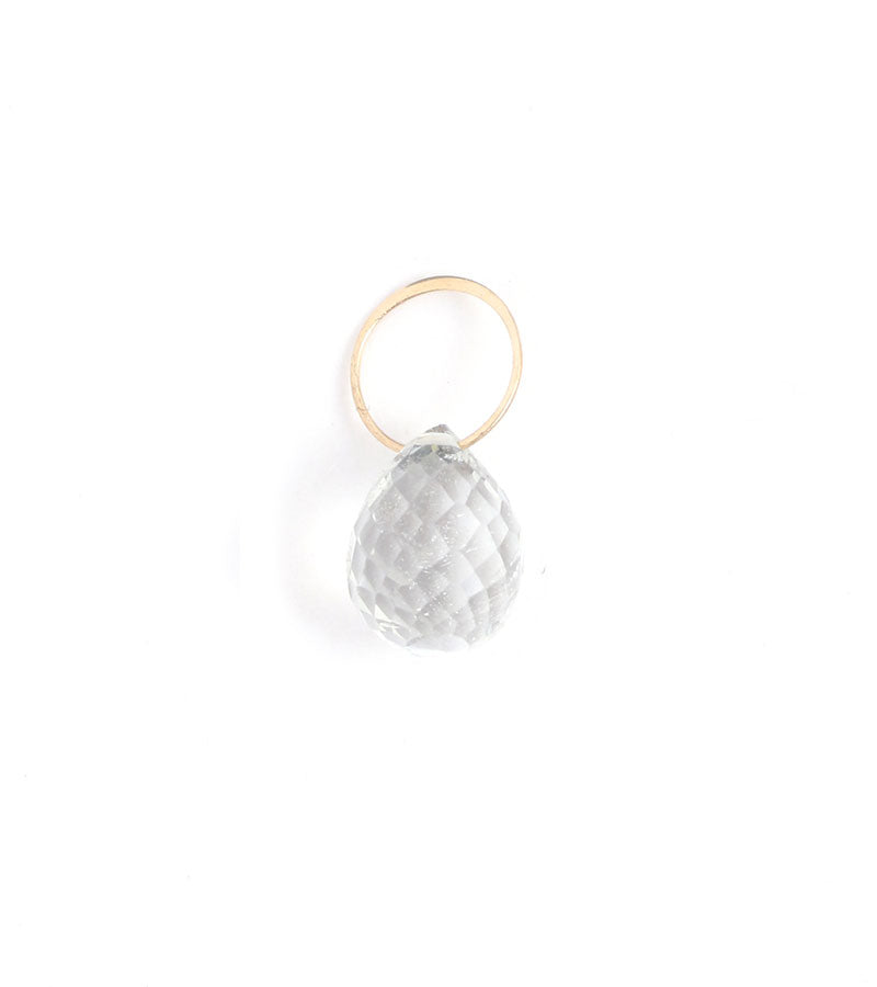White Topaz charm Gold Charm EC7G