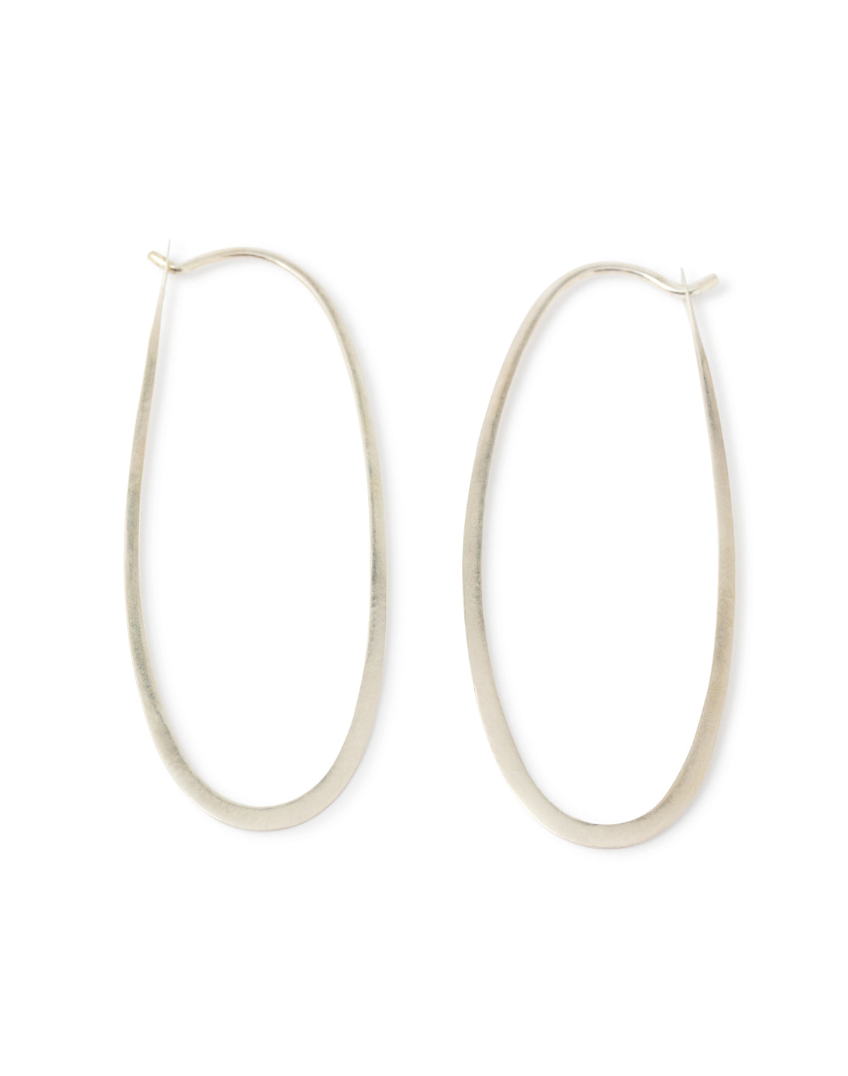 Elliptical Hoop Earrings Silver Earrings EHS-2
