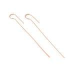 3.5 Inch Pink Gold Feather Hoop Earrings Earrings FEPG