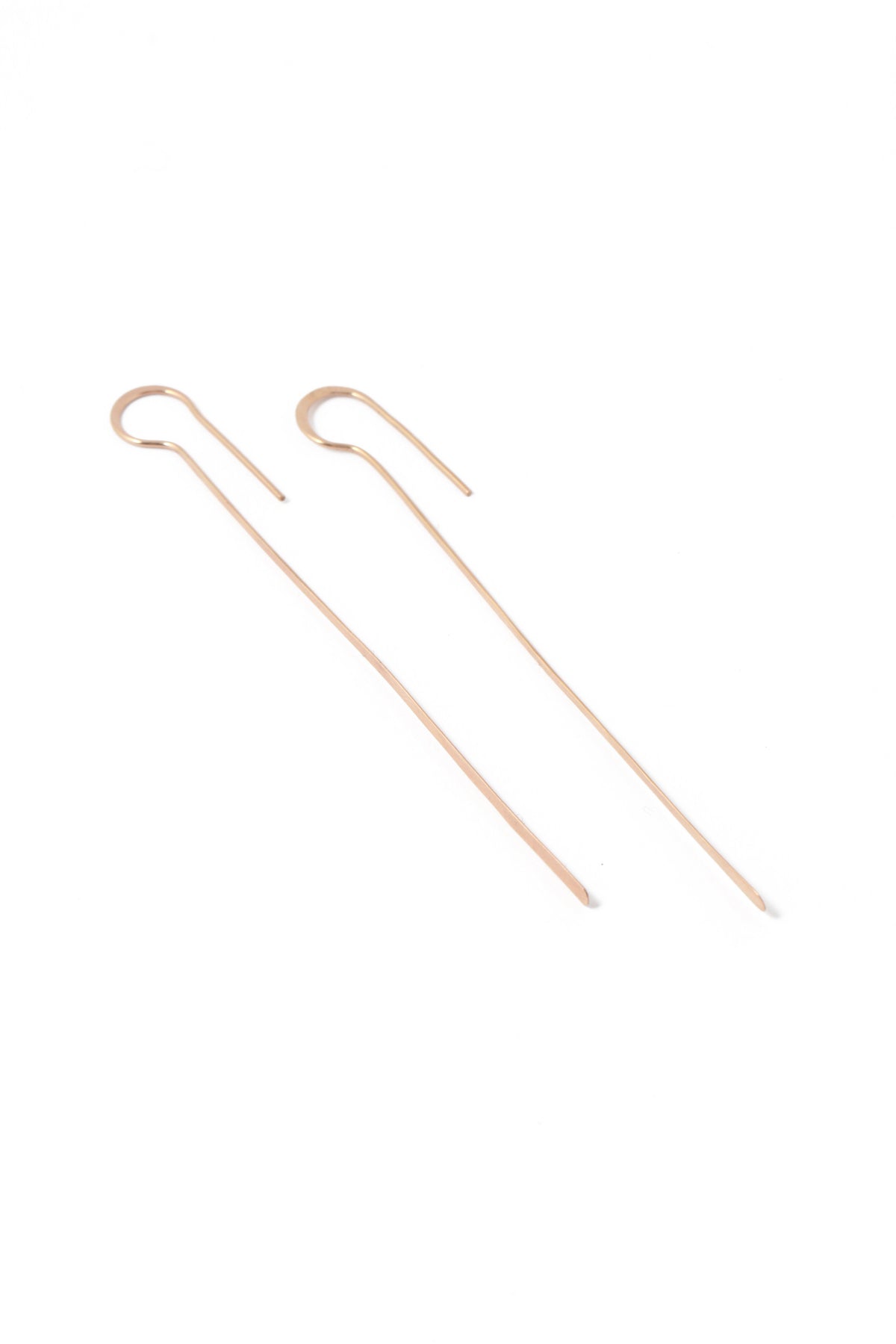 3.5 Inch Pink Gold Feather Hoop Earrings Earrings FEPG