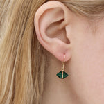 Bezel Wrapped Herkimer cut Malachite Earrings Earrings IMG_2129