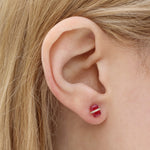 Diamond Wrapped Baguette Stud (half pair) Earrings IMG_2132