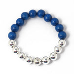 Perlen Silver/Wood Bracelet in Blue by Ina Seifart Phone Accesories IS_PSWBBL