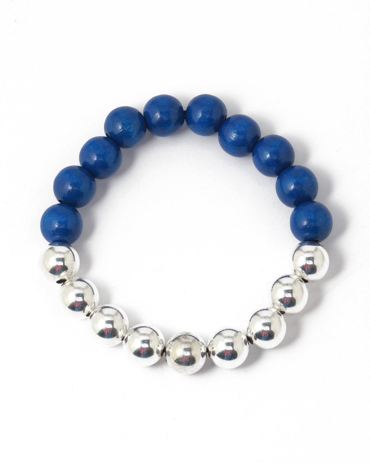 Perlen Silver/Wood Bracelet in Blue by Ina Seifart Phone Accesories IS_PSWBBL