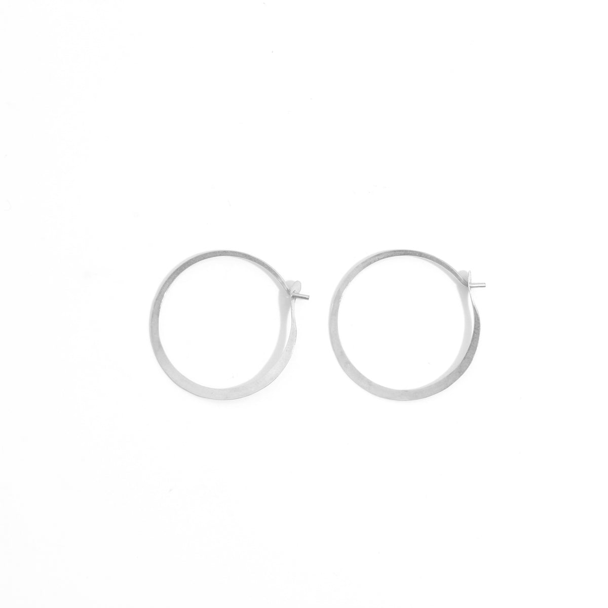 7/8 Inch Round Hoop Earrings silver Earrings LHS