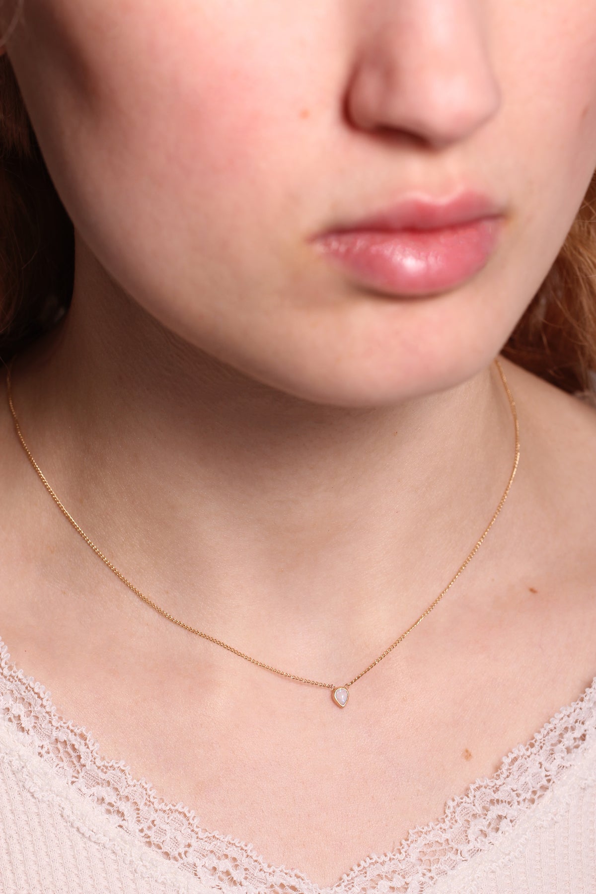 Limited edition 14"-16" small opal pear necklace NECKLACE LN2171OMCOPY