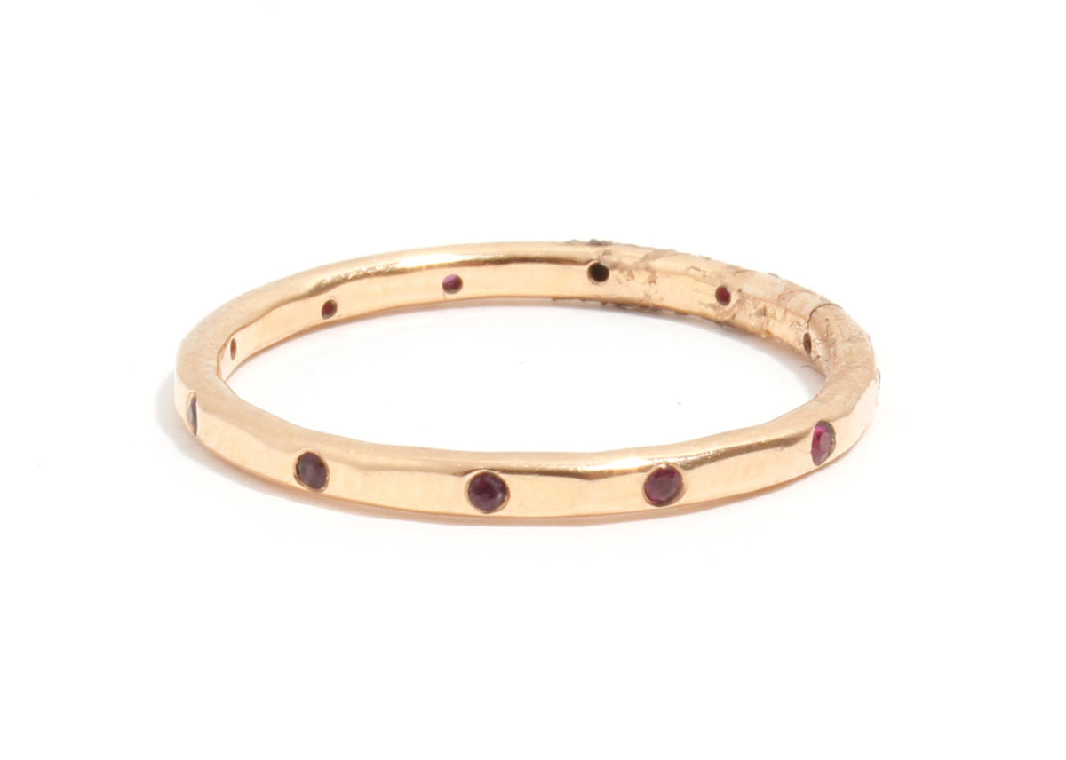 12 Ruby Band - 14k Yellow Gold Stock Ring LR484