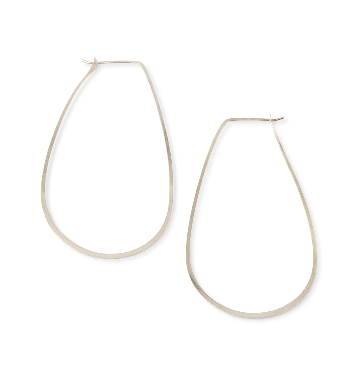 2.75 Inch Teardrop Hoop Earrings silver Earrings LTDHS