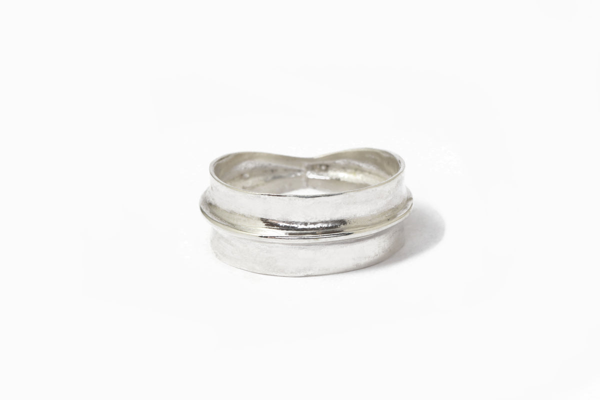 Silver Sahara Ridge Ring by Ladha Stock Ring L_R05S-2