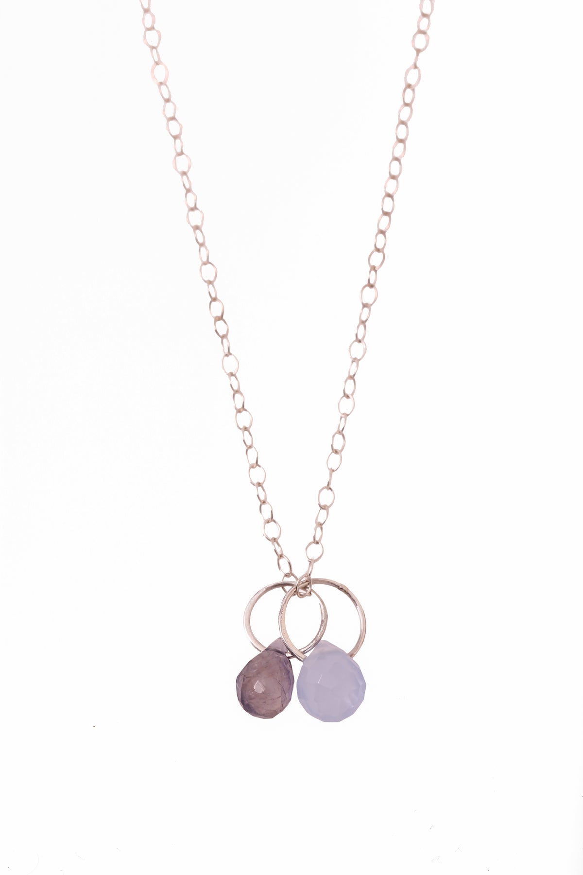 Blue Chalcedony and Iolite Necklace Sterling Silver Necklaces N1831BCcopysilver
