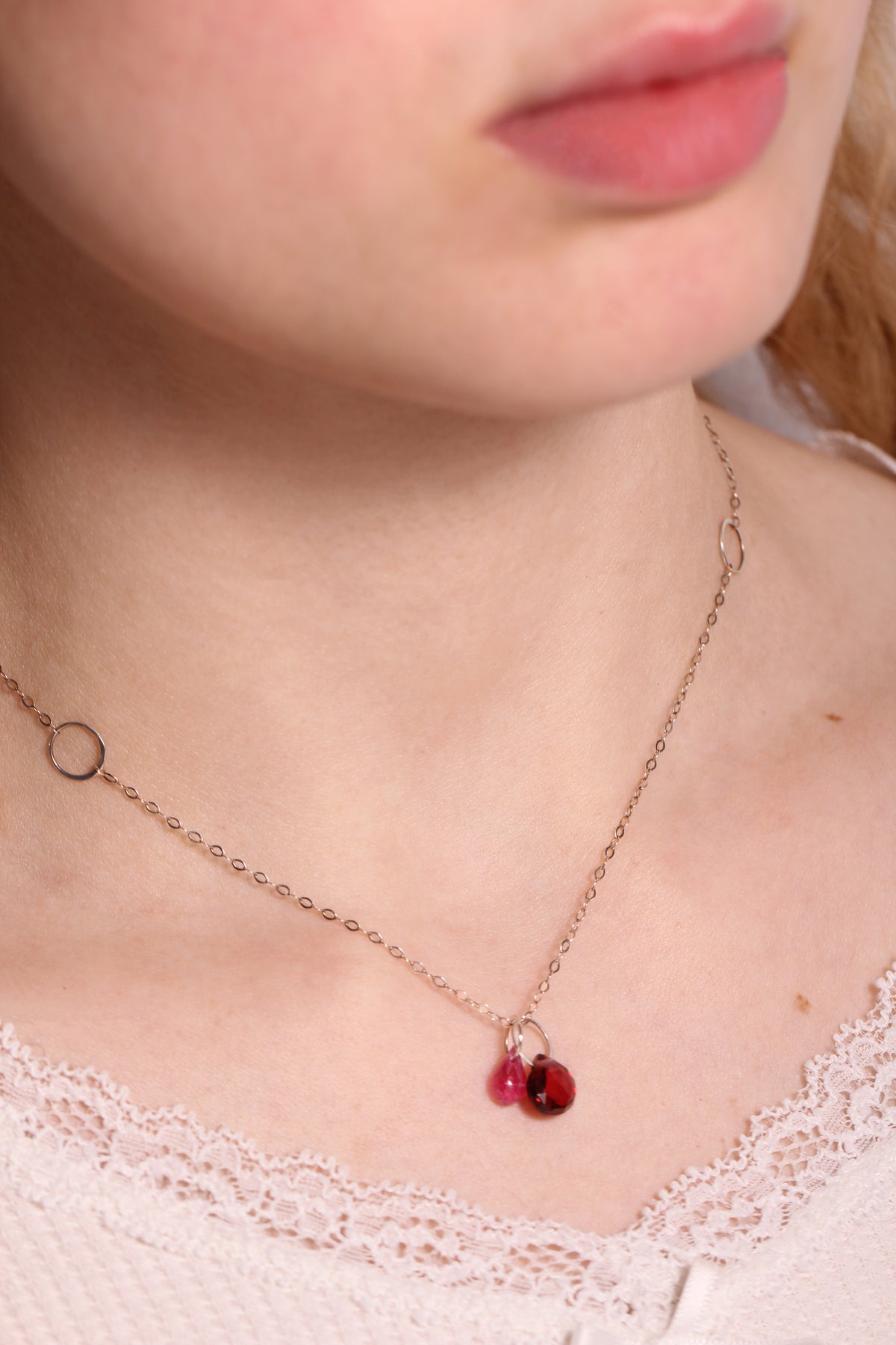 Rose Garnet and Ruby Drop Necklace Necklaces N1831GAR_OM_COPY