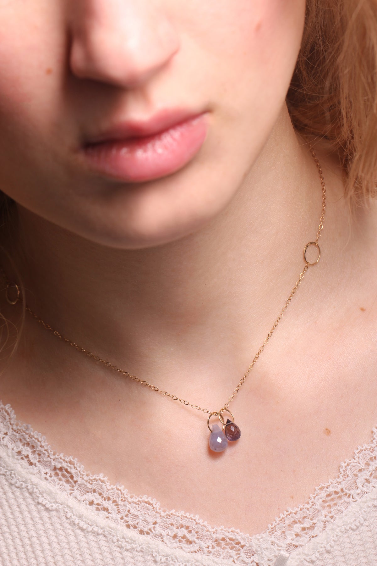Blue Chalcedony and Iolite Necklace Necklaces N1831GBC-OMcopy