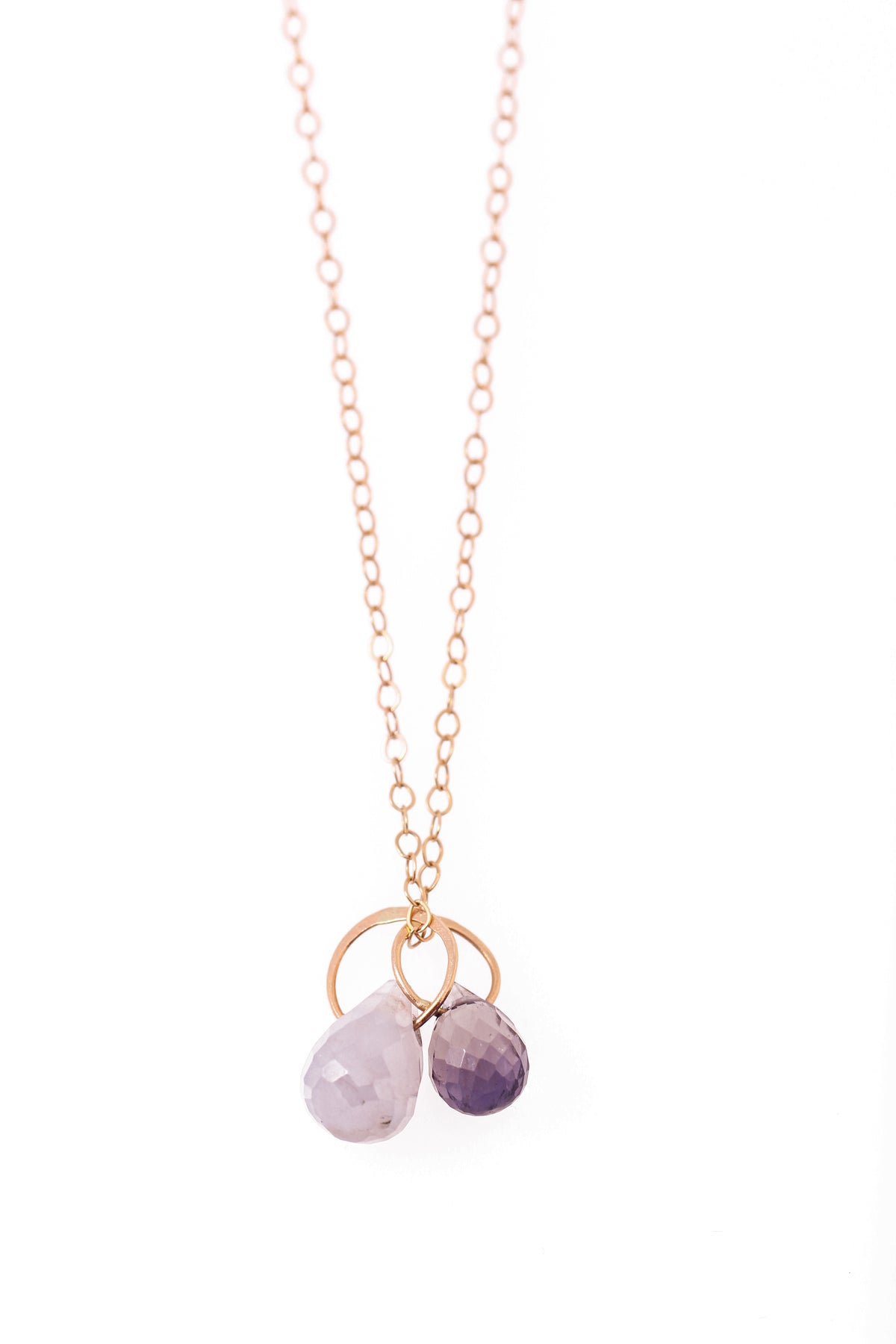 Blue Chalcedony and Iolite Necklace Gold Necklaces N1831GBCCopy