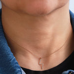 Pave Diamond Lightning Bolt Necklace Necklaces N2034GDIAM-1