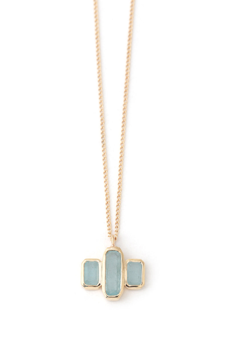 Cityscape Triple Aquamarine Necklace Necklaces N2188AQ
