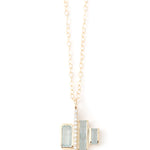 Cityscape Triple Aquamarine and Diamond Tower Necklace Necklaces N2189AQ