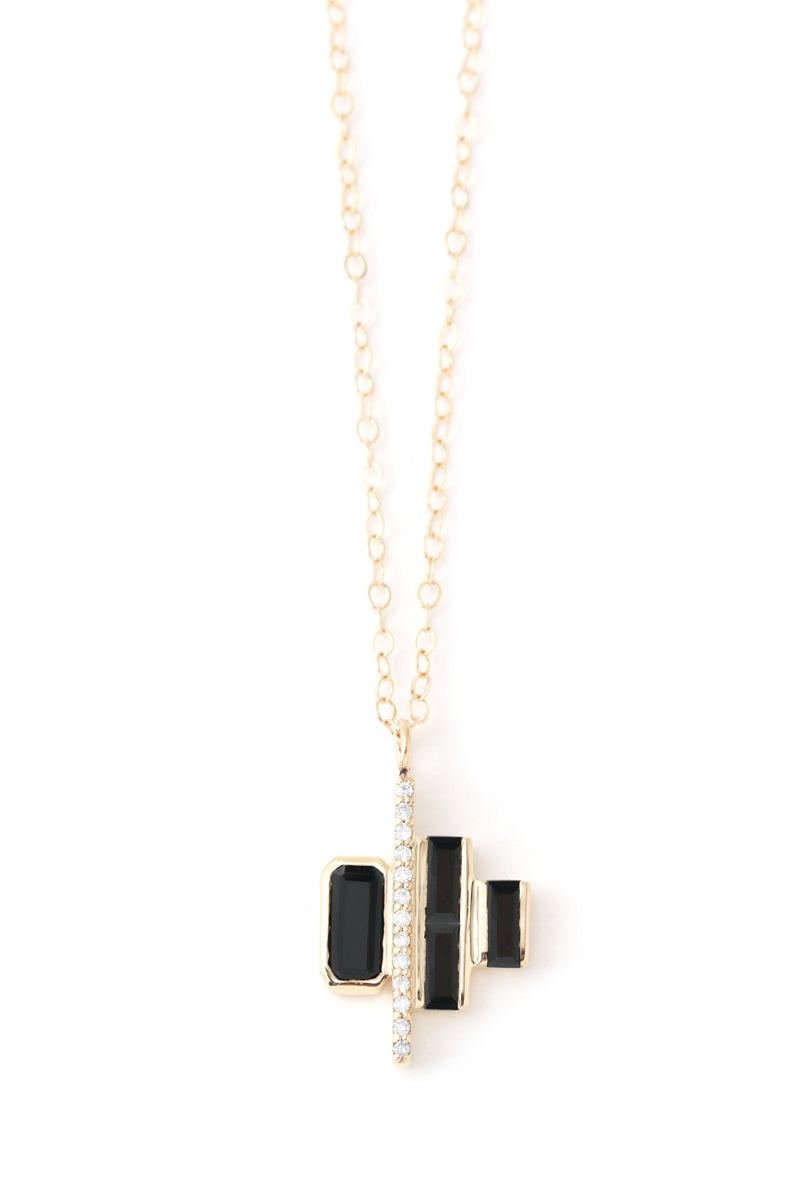 Cityscape Triple Spinel and Diamond Tower Necklace Necklace N2189SP