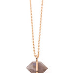 Large Bezel Wrapped Herkimer Cut Labradorite Necklace Gold Necklace N2199GLAB_copy