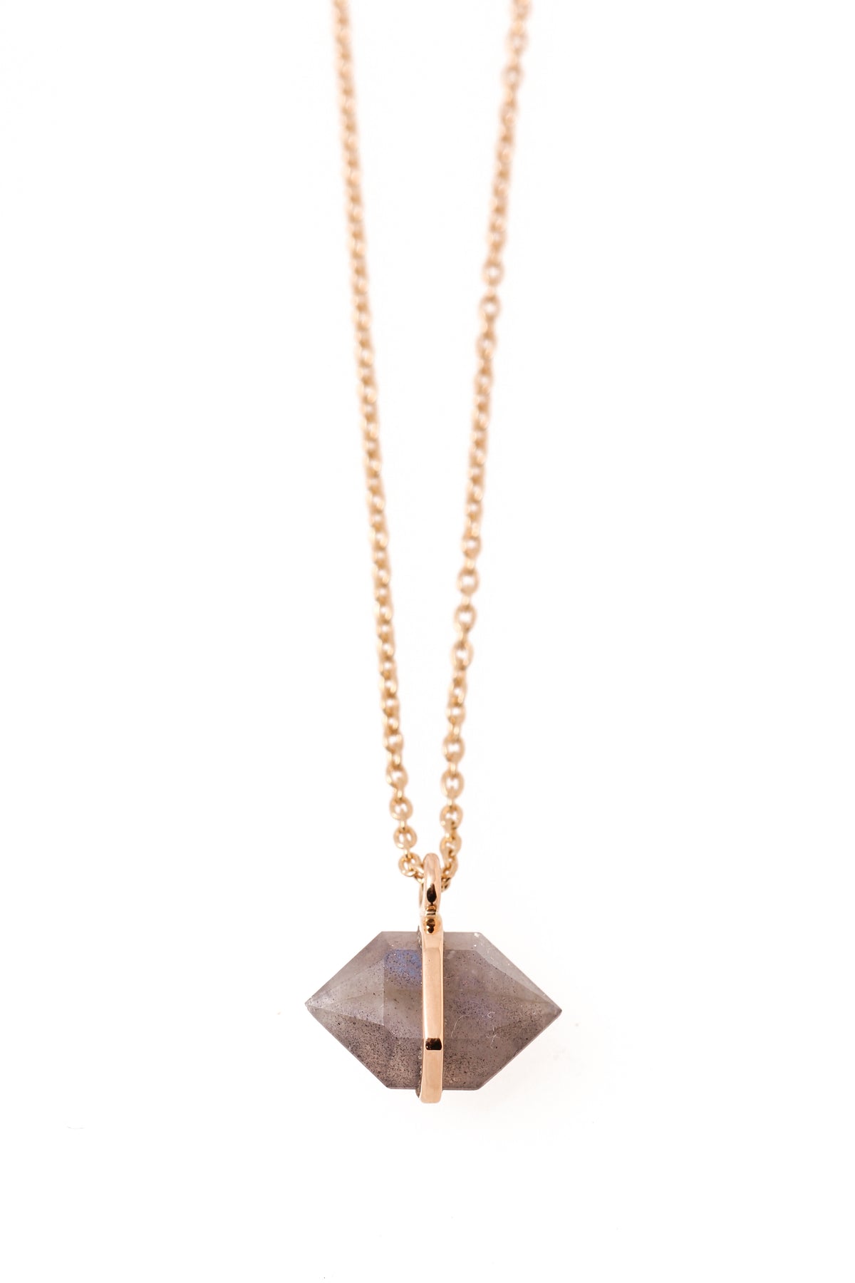 Large Bezel Wrapped Herkimer Cut Labradorite Necklace Gold Necklace N2199GLAB_copy