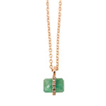 Diamond Wrapped Emerald Cut Emerald Necklace NECKLACE N2209GEMCOPY