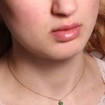 Diamond Wrapped Emerald Cut Emerald Necklace NECKLACE N2209GEMOMCOPY