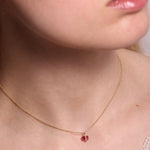 Diamond Wrapped Emerald Cut Ruby Necklace NECKLACE N2209GROMCOPY