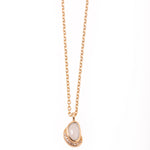 Rainbow Moonstone with Diamond Crescent Moon Pendant Necklace Necklace N2212GRMSCOPY