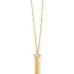 Citrine Cut Crystal Necklace with Micropave Diamond Cap NECKLACES N2214