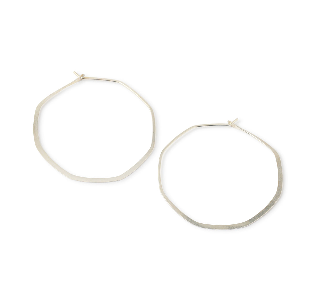 1.5 Inch Octagon Hoop Earrings Silver Earrings OCTH-3