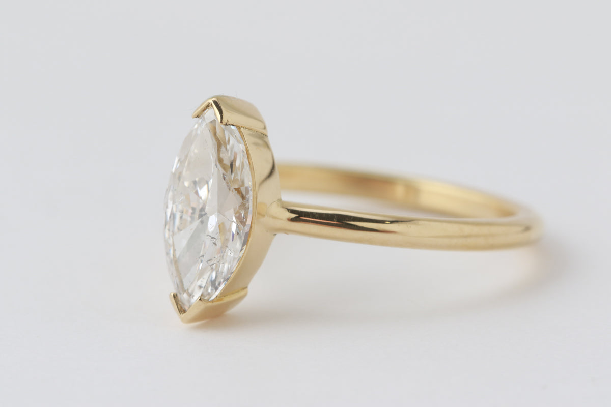 Armored Marquis Cut Diamond Ring BFCM Stock Ring OFK4401-2