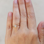 Petite Pear-Cut Diamond Ring BFCM Stock Ring OFK4408-onmod