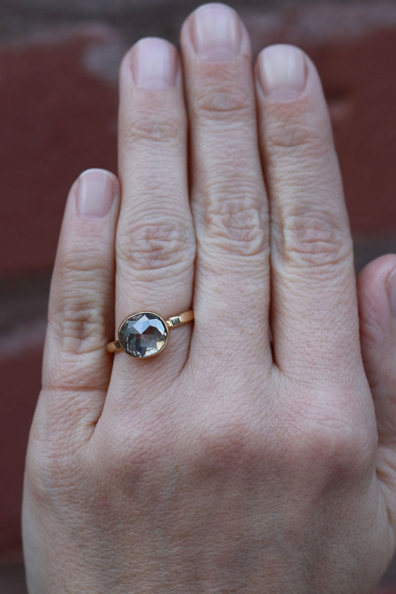 Rustic Rosecut Diamond ring Rings OFK4427-onmod