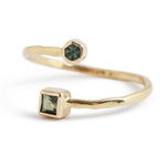 Trapiche Emerald and Tourmaline Spiral Ring BFCM Stock Ring OFK4455-2_58938c3e-8667-4066-a9c4-464b9fe0c25e