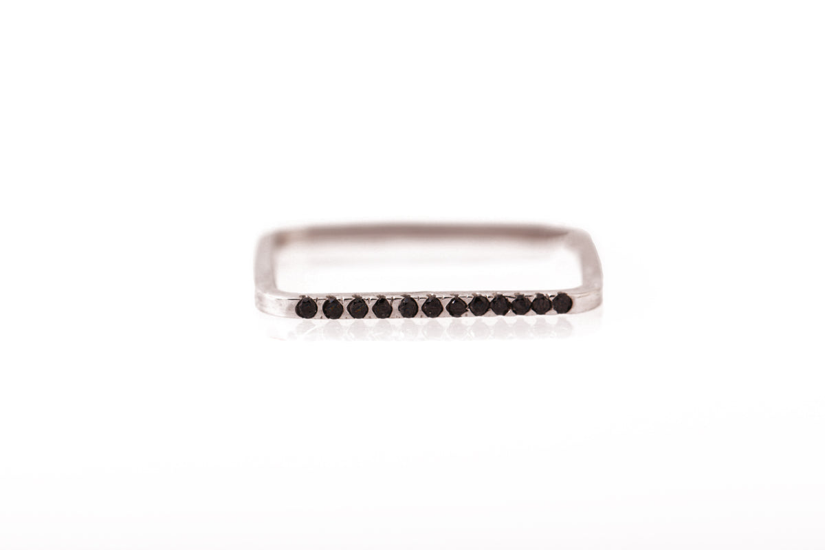 Black Diamond Square Ring RING R1288WGBLK
