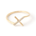 Pave Diamond X Ring BFCM Stock Ring R1290
