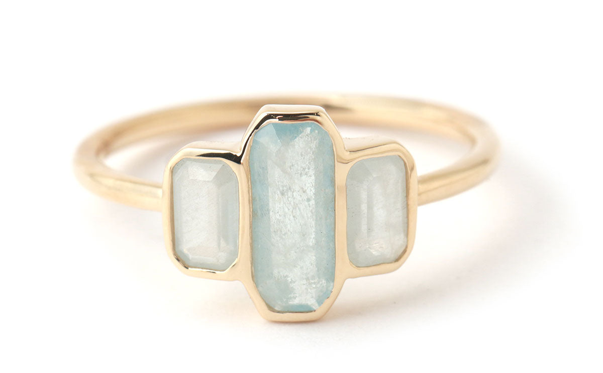 Cityscape Triple Aquamarine Ring BFCM Stock Ring R1299-ecom